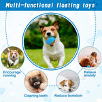 MEWTOGO 4 Pcs Dog Pool Floating Toys - Squeaky Dog Water Toys, Safe Durable TPR Interactive Dogs Toys for Aggressive Chewers Large Fetching Playing