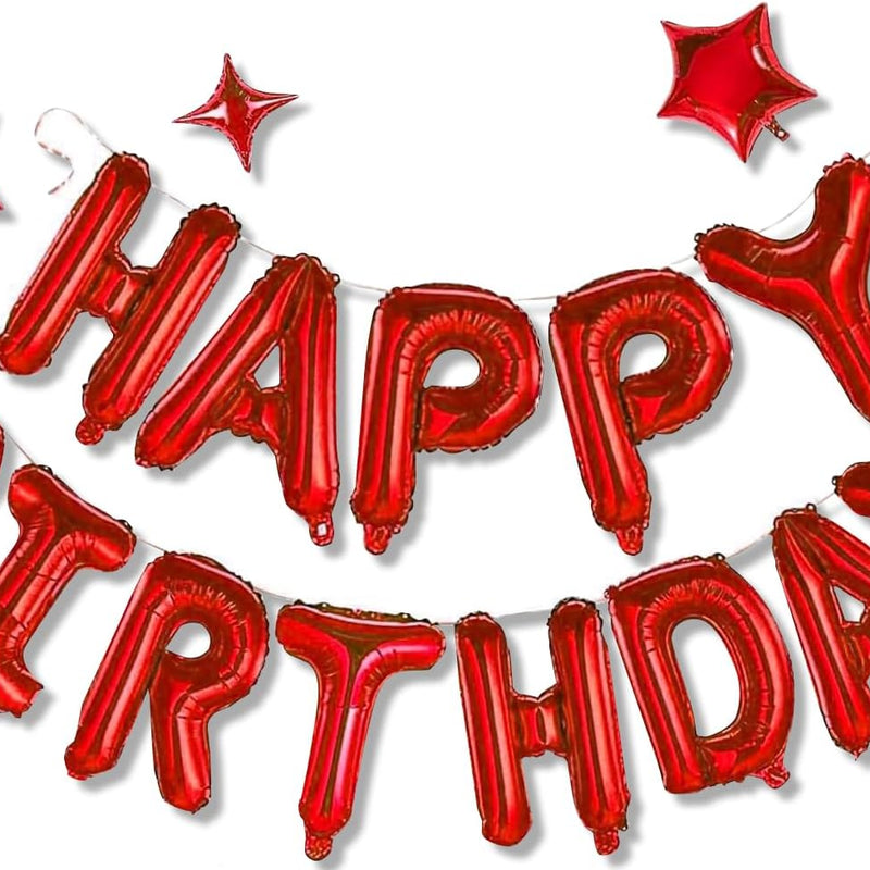 Silver Happy Birthday Aluminum Foil Balloon Decoration Kit for Kids and Adults