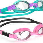 K20 Swimming Goggles for Kids Girls Boys Age 3-10 Years Old, Anti-fog 100% UV Protection with Travel Bag