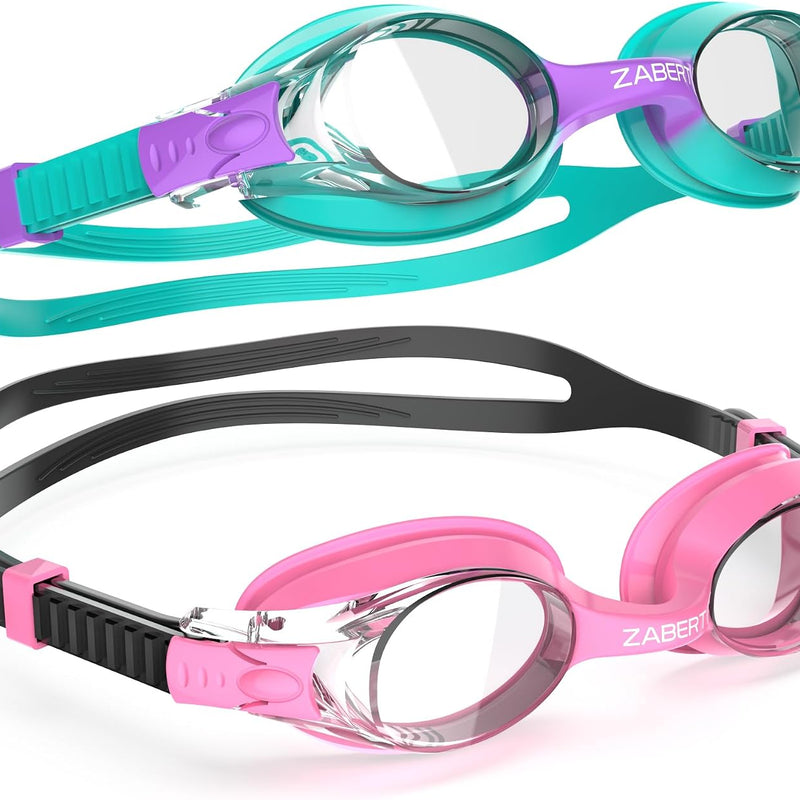 K20 Swimming Goggles for Kids Girls Boys Age 3-10 Years Old, Anti-fog 100% UV Protection with Travel Bag