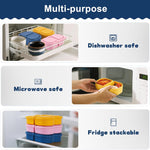 3 Pack Silicone Reusable Snack Containers with Lids - 8 oz Double Compartment Snackle Box for Kids & Adults, BPA-Free & Leakproof, Small for Dressing, Snacks, School, Office, Picnic