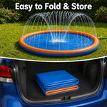 Splash Pad for Kids and Dogs, 87" Extra Large Non-Slip Sprinkler Pad | Thickened Outdoor Water Toys for Toddlers 3+, Backyard Summer Fun for Boys & Girls