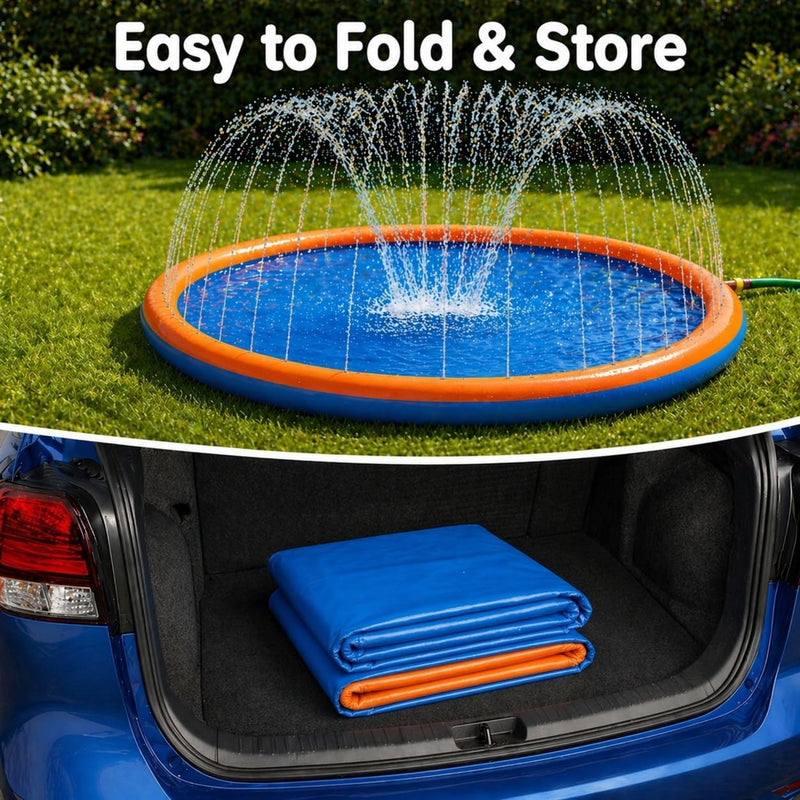 Splash Pad for Kids and Dogs, 87" Extra Large Non-Slip Sprinkler Pad | Thickened Outdoor Water Toys for Toddlers 3+, Backyard Summer Fun for Boys & Girls