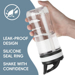 14oz Clear Kids Water Bottle with Straw Lid, BPA-Free Tritan, Measurement Scale, Sturdy Handle Wide Mouth Leak-proof Reusable Plastic Bottle for Boy& Girls, Back to School（Clear）
