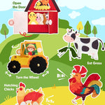 hahaland Busy Book for Toddlers - 20-in-1 Montessori Farm Busy Board for 1 Year Old Gifts, Educational Learning Toys