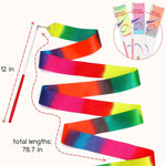 JoyCat 12-Pack Dance Ribbon Party Favors - Vibrant Unicorn and Princess-Themed Gymnastics Wands