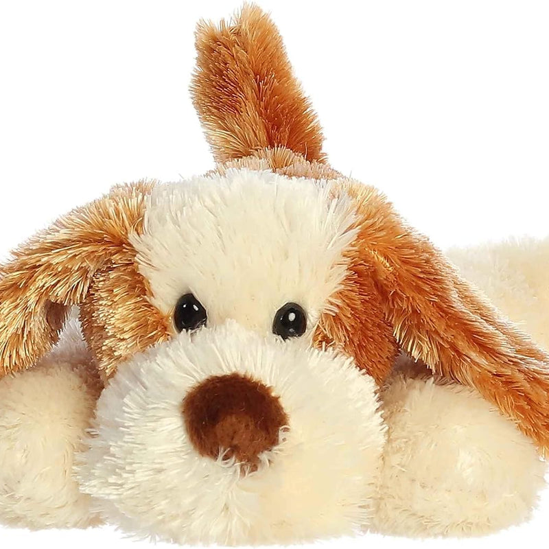 Aurora® Adorable Mini Flopsie™ Scruff™ Stuffed Animal - Mini Companions Ready for Playful Adventures - for Kids All Ages, Toddlers, Adults, and Families - Brown 8 Inches