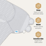 SWEET DOLPHIN 3-Pack Baby Swaddle Sleep Sacks - Newborn Swaddle Blanket with Soft Cotton - Ergonomic Wrap for Boys and Girls, 0-3 Months, Grey