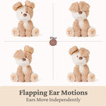 GUND Baby Peeki the Puppy Animated Plush, Singing Stuffed Animal, Sensory Toy for Babies and Toddlers, Plays Peek-a-Boo and Sings, Brown/Cream, 12”