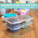 Reusable Snack Containers with Lids 20 Pack (40 Pieces) Portion control, Snack Pack Containers 2 Double Compartment Snack Containers for Kids On the Go Meals, Camping Snack Tray Prep