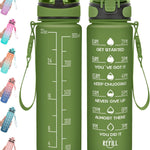 Enerbone 32 oz Drinking Water Bottle with Times to Drink and Straw, Motivational with Carrying Strap, Leakproof BPA & Toxic Free, Ensure You Drink Enough Water for Fitness Gym Outdoor