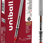uni-ball Vision Stick Roller Ball Pens, Fine Point, Black Ink, Pack of 4