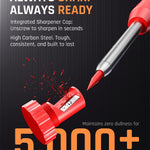 Nicpro 11 Pack Carpenter Pencil Set with Sharpener, Mechanical Carpenter Pencils with 40 Refill, Automatic Center Punch and Carbide Scribe Tool, Heavy Duty Construction Pencil for Architect-With Case