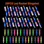 25-Set LED Flying Toy, 25 Slingshot & 25 Glow Helicopters, Perfect for Kids 8-12 Outdoor Party Favors
