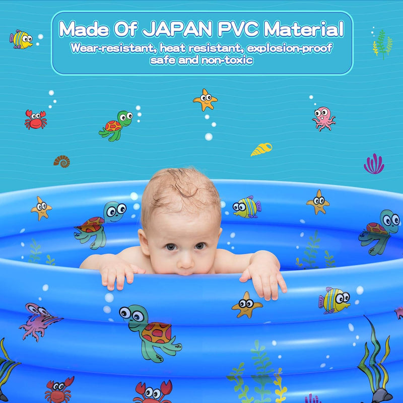 Inflatable Baby Swimming Pool - Portable Kiddie Paddling Pool for Toddlers, Indoor & Outdoor Use