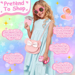 Oisacirg Play Purse with 23PCS Pretend Makeup, Princess Toys for Girls 3-12 | Crossbody Bag, Phone, Wallet, Sunglasses, Makeup for Princess Role Play, Birthday, Mom-Daughter Fun, Multi-Scene Pretend Play