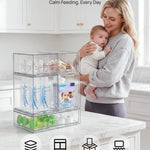Vtopmart Stackable Storage Drawers Set of 5, Clear Plastic Organizer Bins for Baby Bottle, Beauty Supplies Storage, Ideal for Kichen Countertop, Vanity, Bathroom, Cabinet, Pantry Organization