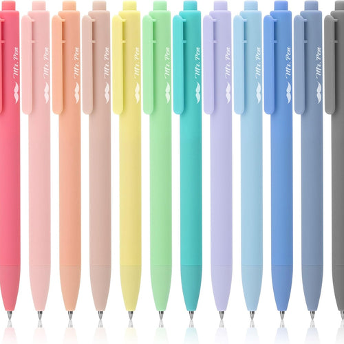 Mr. Pen- Retractable Gel Pens, 12 Pack, Colorful Ink, Fine Point 0.7mm | Fast Dry, Smooth Writing, Cute Pens for Drawing, Writing Planner and School Supplies