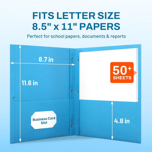 SUNEE 2 Pocket Folders with Prongs (25 Pack, Assorted Colors), Paper Folders with 2 Pockets and 3 Prongs Fit Letter Size Paper, Folders with Prongs for School Office Home Business