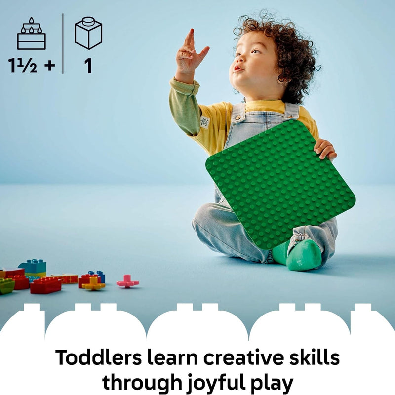 LEGO DUPLO Green Building Plate - 1.5+ Years Learning Toy for Toddlers and Preschool Kids, 10460 Green Base Plate