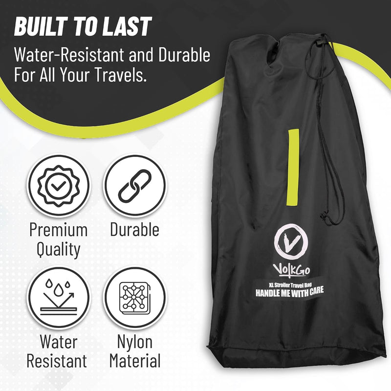 Super Extra Large Stroller Bag for Airplane with Padded Backpack Shoulder Straps, Double Stroller Cover for Air Travel, Jogger & Carrier - Fits All, Gate Check Bag, Waterproof Travel Cover.