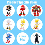 Hedgehog Action Figure, 6.5in Hedgehog Style Statue Handcrafted Collectible for Display (8PCS)