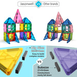 Jasonwell 100pcs Magnetic Tiles Building Blocks Set for Boys Girls Preschool Educational Magnet Construction Kit Stacking STEM Toys Christmas Birthday Gift for Kids Toddler 3 4 5 6 7 8 9 10 + Year Old