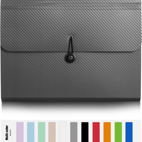 Nicfaec Expanding File Folder, File Organizer,13 Pockets, Grey, File Organizer Accordion Filing Folder for Documents, Aesthetic Paper Organizer Folder for Work, School, Home, Office