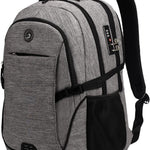 SHRRADOO Anti Theft Laptop Backpack Travel Backpacks with Combination Lock for Women Men College Backpack Computer Bag Fits 17 Inch Laptop,Grey