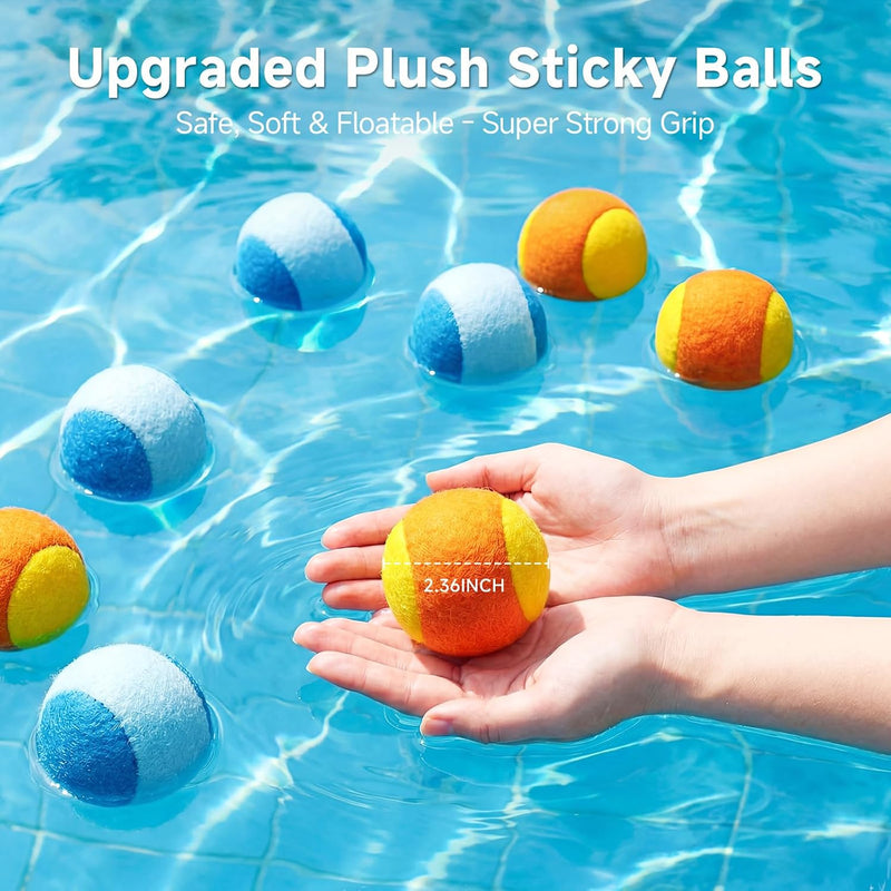 Inflatable Dart Board Water Game for Kids - Pool Toys with Sticky Balls, Safe PVC Material, Add Water for Stability, Includes 10 Balls & Air Pump, Ages 3-12 Family Outdoor Fun