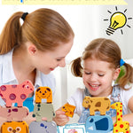 Vaiheng Montessori Toys for 1-4 Year Olds: Wooden Animal Blocks, Stacking, and Educational Puzzles