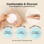 Organic Nursing Pads, 14 Washable Breast Pads,Wash Bag (Pastel Touch, L 5") | Viscose Derived from Bamboo, Breast Pads for Breastfeeding, Reusable Nipple Covers, Breastfeeding Essentials, Soft, Absorbent