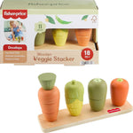 Fisher-Price Wood Baby Toy Stack & Sort Animals, 10 Wooden Pieces for Developmental Play for Infants & Toddlers Ages 1+ Years