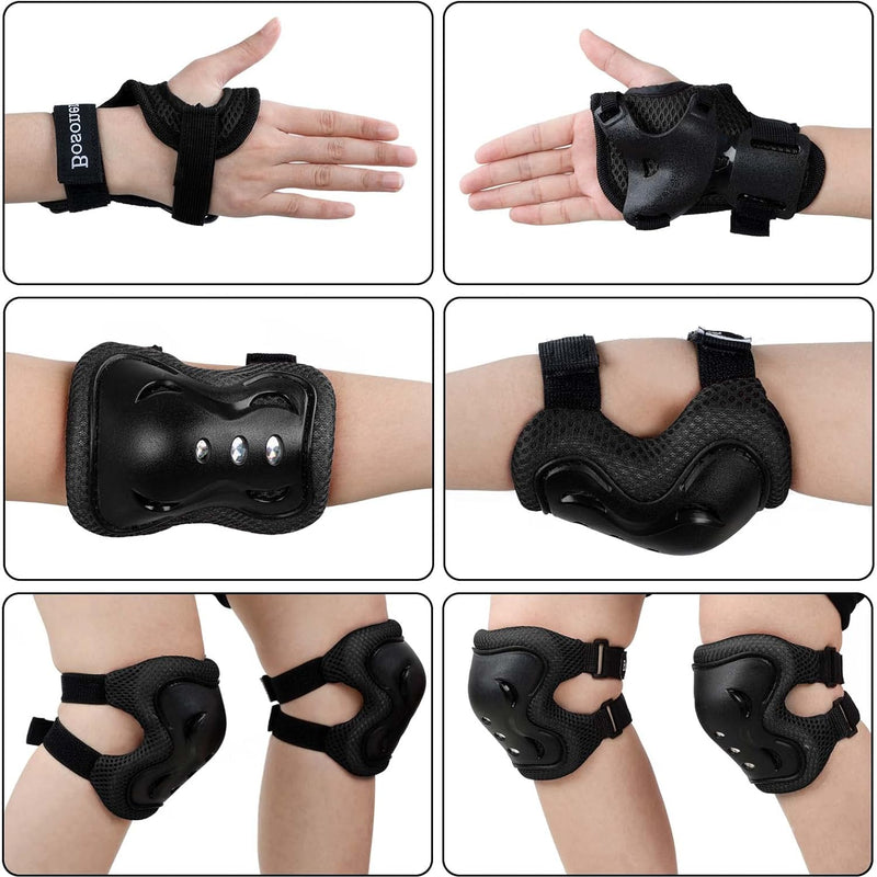 BOSONER Kids/Youth Knee Pad Elbow Pads Guards Protective Gear Set, Multifunctional, Adjustable, Comfortable, Lightweight