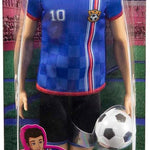 Barbie Careers Ken Fashion Doll & Accessory, Soccer Player with Cropped Hair, #10 Uniform, Tall Socks, Cleats & Ball