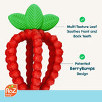 RaZbaby Bites Silicone Baby Teething Toy with Textured BerryBumps for Teething Relief