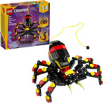 lego creator 3 in 1 wild animals surprising spider toy 31159 - 153-piece rebuildable set for kids ages 7+