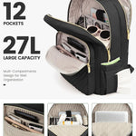 LOVEVOOK Laptop Backpack Purse for Women, Work Travel Computer Bags, College School Backpack for Student Girl, Quilted Casual Daypack with USB Port, Fit 15.6 Inch Laptop, Black