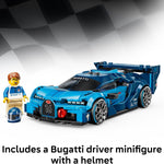 Build the iconic LEGO Speed Champions Bugatti Vision Gran Turismo Hyper Sports Car, a legendary ride for kids aged 9+, with a Bugatti driver minifigure.