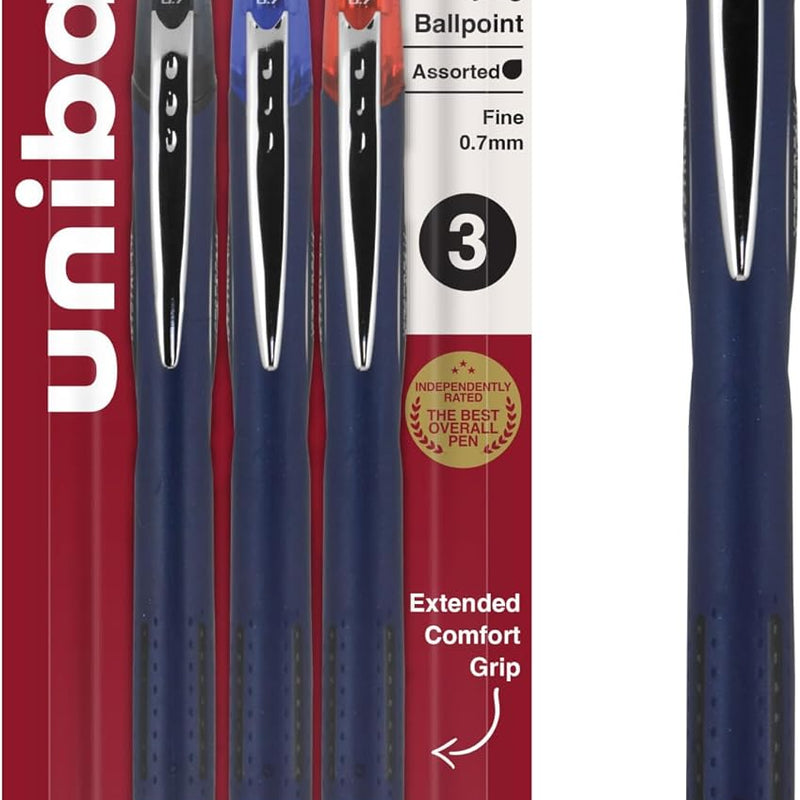 Uni-Ball Jetstream RT Pens - NY Times Wirecutter Best Pen for Over a Decade - Pack of 3 Black Fine Point Pens, 0.7mm - Back to School Pens, Ballpoint Pens