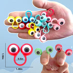100 PCS Wiggly Eyeball Finger Puppets Toy Set - Non-Toxic Plastic Eye On Rings for Kids' Party Favors, Classroom Rewards, and Creative Learning Fun.