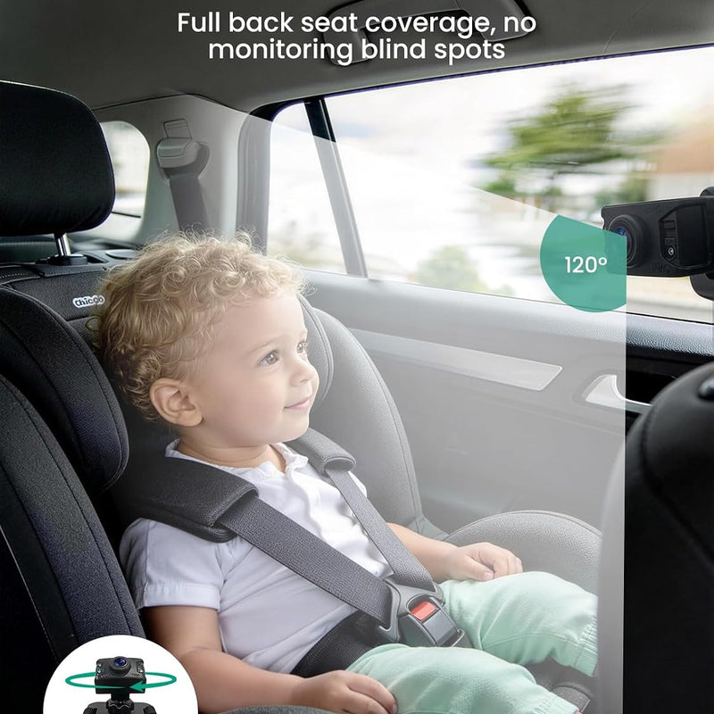 GROWNSY Baby Car Camera with Night Vision, 4.3 Inch HD Display | Baby Car Monitor with Wide Clear View, Rear Facing to Observe Baby, 360° Adjustable, Auto IR Night Vision