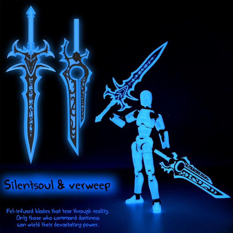[6-PACK] Glowing Titan 13 Action Figure Set Already Assembled, Dummy 13 3D Printed Action Figures With Weapons Accessories T Lucky Robo 13 Nova 13 Action Figures, Figura de acción 13 (6-Colors)