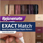 Rejuvenate Exact Match Wood Furniture & Floor Repair Markers, 6 Count, Brown Markers Cover All Scratches, Scuffs And Damage To Wood Furniture And Flooring