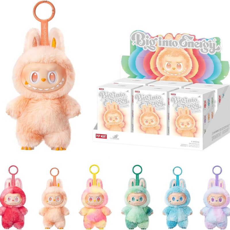 POP MART THE Monsters Big into Energy Series-Vinyl Plush Pendant Blind Box, LABUBU Doll, Blind Box Figures, Plush Keychain, Bag Charms, Random Design Collectible Toys Home Decor, Single Box