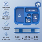 Bentgo Kids Bento-Style 5-Compartment Leak-Proof Lunch Box - Just-Right Portions for Ages 3 to 7, Durable, Drop-Proof, Dishwasher Safe, PFAS & BPA-Free & Made with Food-Safe Materials (Blue)