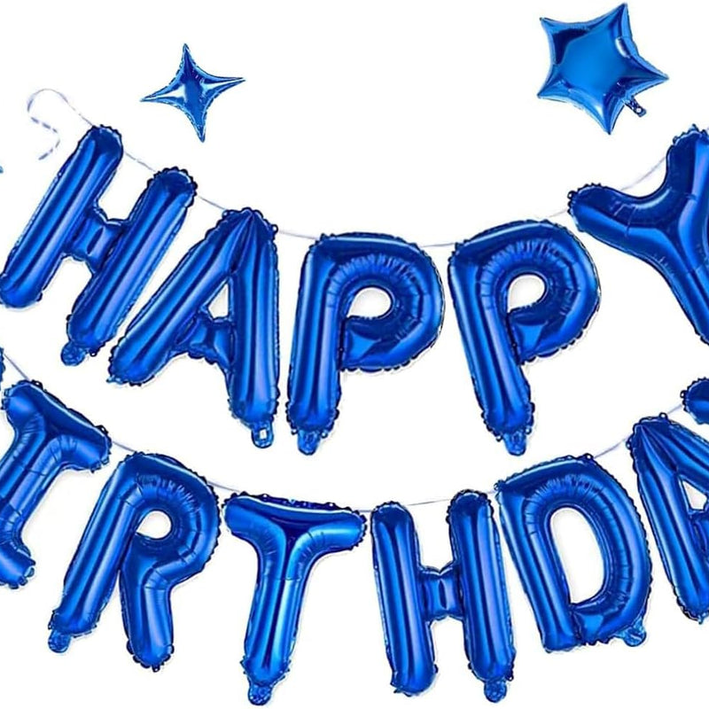 Silver Happy Birthday Aluminum Foil Balloon Decoration Kit for Kids and Adults