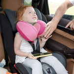 INFANZIA Kids Travel Neck Pillow, Chin Support for Car Seat & Plane, Pink | Helps Support Head and Neck, U Shape Carseat Travel Pillow, for Toddlers and Children, Airplane Road Trips