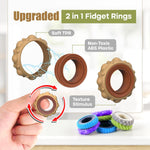 Fidget Toys Adults Sensory Rings: 12 Pack Texture Spinner Rings - Stress Relief Sensory Toys for Kids ADHD - Quiet Desk Fidgets for Classroom Stress Office for Teens Boys