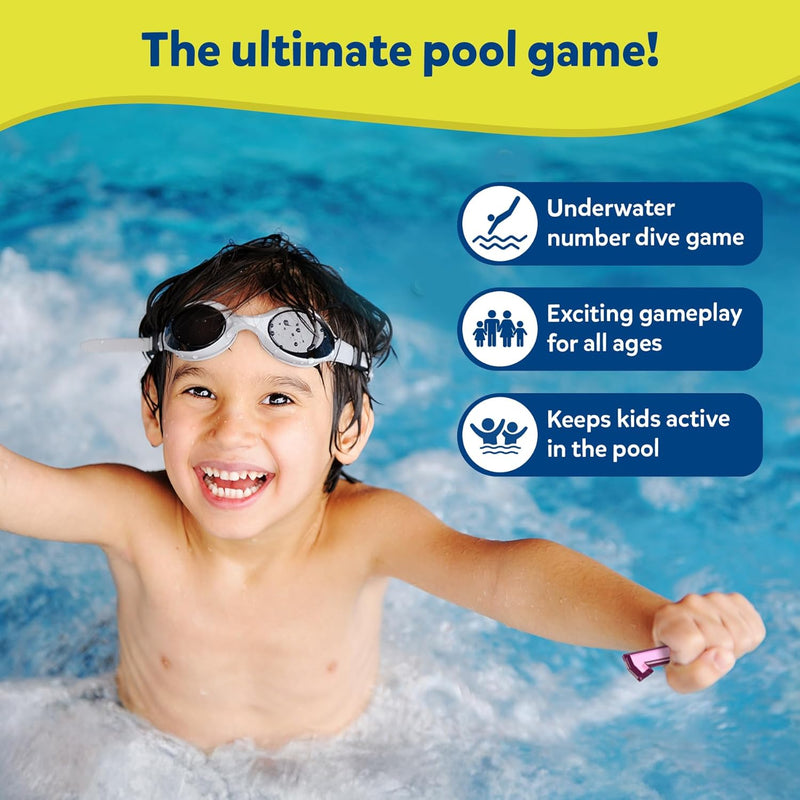 Skillmatics – Seek & Splash, Pool Dive Toys for Kids, Search & Find Game | Swimming Pool Number Dive Toy, Summer Fun & Gift for Boys & Girls Ages 6, 7, 8, 9, 10, 11 & Up, Includes 50 Colorful Gems